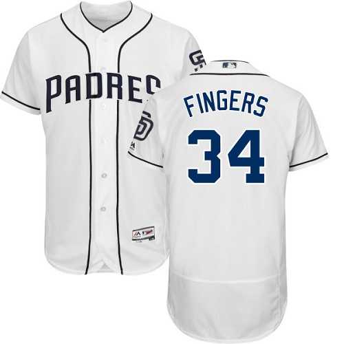 San Diego Padres #34 Rollie Fingers White Flexbase Authentic Collection Stitched MLB Jersey San Diego Padres #34 Rollie Fingers White Flexbase Authentic Collection Stitched MLB Jersey
