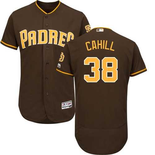 San Diego Padres #38 Trevor Cahill Brown Flexbase Authentic Collection Stitched MLB Jersey San Diego Padres #38 Trevor Cahill Brown Flexbase Authentic Collection Stitched MLB Jersey