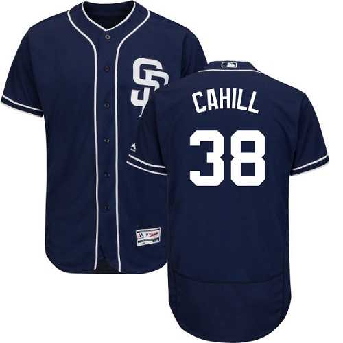 San Diego Padres #38 Trevor Cahill Navy Blue Flexbase Authentic Collection Stitched MLB Jersey