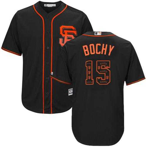 San Francisco Giants #15 Bruce Bochy Black Team Logo Fashion Stitched MLB Jersey
