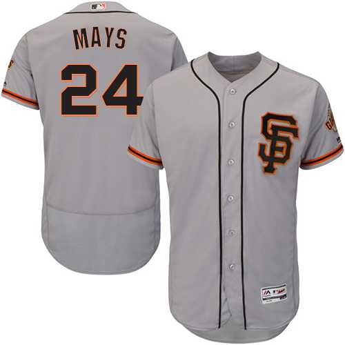 San Francisco Giants #24 Willie Mays Grey Flexbase Authentic Collection Road 2 Stitched MLB Jersey