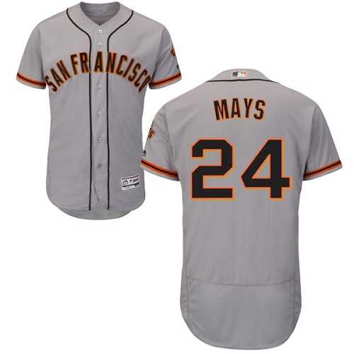 San Francisco Giants #24 Willie Mays Grey Flexbase Authentic Collection Road Stitched MLB Jersey