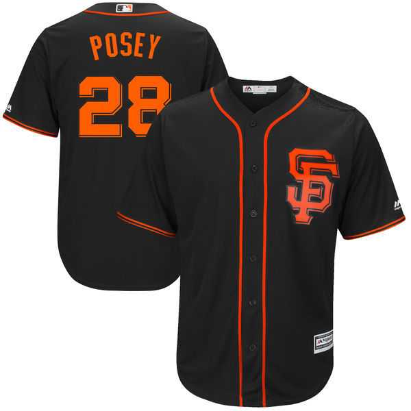 San Francisco Giants #28 Buster Posey Black Alternate 2017 Cool Base Jersey