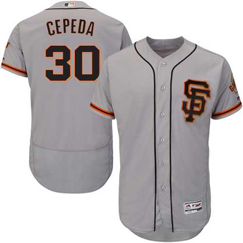 San Francisco Giants #30 Orlando Cepeda Grey Flexbase Authentic Collection Road 2 Stitched MLB Jersey