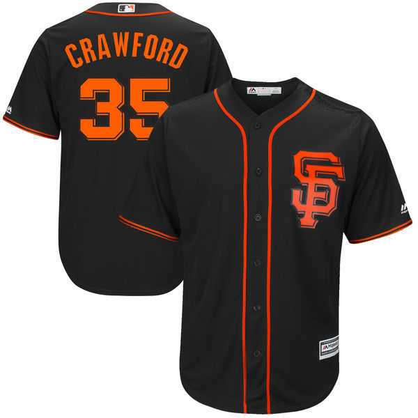 San Francisco Giants #35 Brandon Crawford Black Alternate 2017 Cool Base Jersey