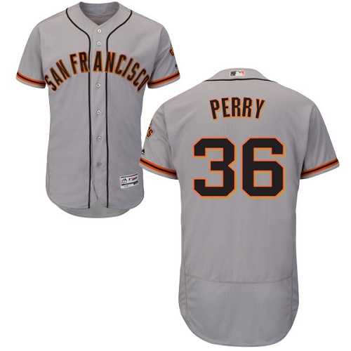 San Francisco Giants #36 Gaylord Perry Grey Flexbase Authentic Collection Road Stitched MLB Jersey