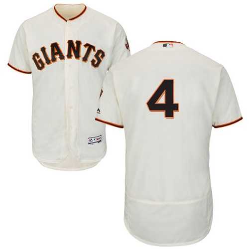 San Francisco Giants #4 Mel Ott Cream Flexbase Authentic Collection Stitched MLB Jersey