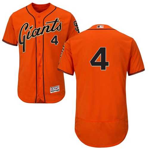 San Francisco Giants #4 Mel Ott Orange Flexbase Authentic Collection Stitched MLB Jersey