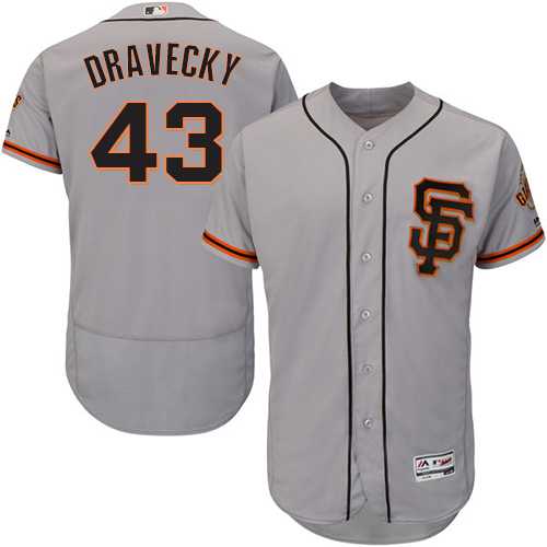 San Francisco Giants #43 Dave Dravecky Grey Flexbase Authentic Collection Road 2 Stitched MLB Jersey