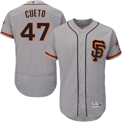 San Francisco Giants #47 Johnny Cueto Grey Flexbase Authentic Collection Road 2 Stitched MLB Jersey
