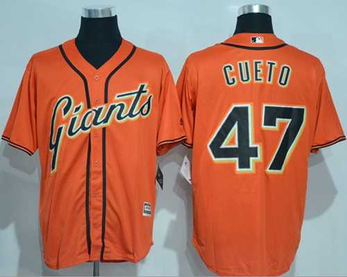 San Francisco Giants #47 Johnny Cueto Orange New Cool Base Alternate Stitched MLB Jersey