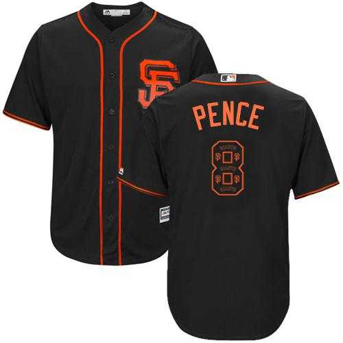 San Francisco Giants #8 Hunter Pence Black Team Logo Fashion Stitched MLB Jersey