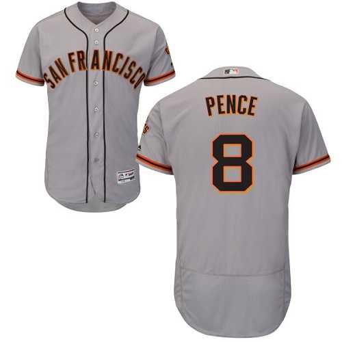 San Francisco Giants #8 Hunter Pence Grey Flexbase Authentic Collection Road Stitched MLB Jersey
