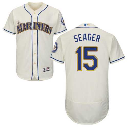 Seattle Mariners #15 Kyle Seager Cream Flexbase Authentic Collection Stitched MLB Jersey