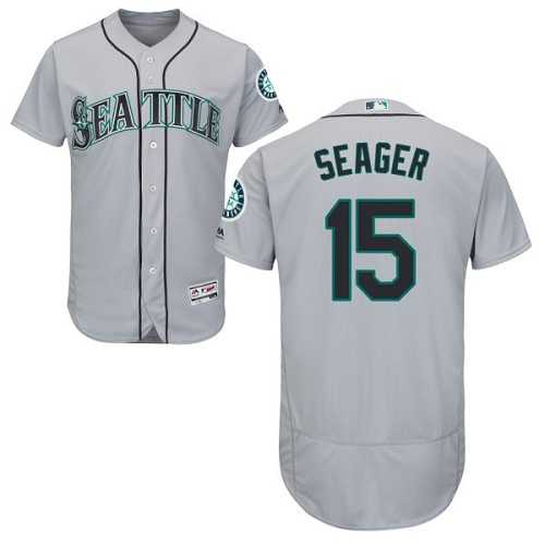 Seattle Mariners #15 Kyle Seager Grey Flexbase Authentic Collection Stitched MLB Jersey
