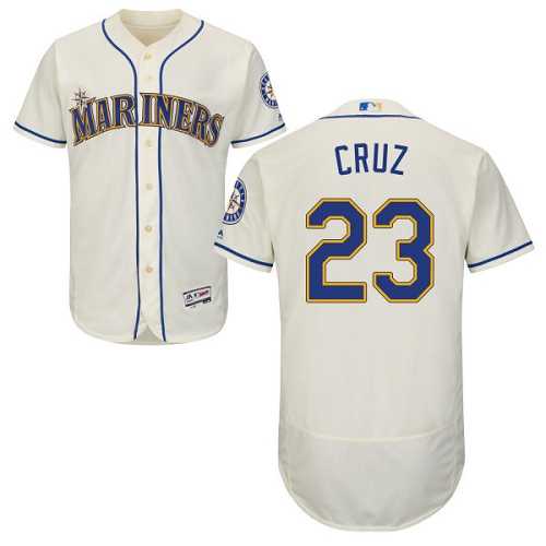 Seattle Mariners #23 Nelson Cruz Cream Flexbase Authentic Collection Stitched MLB Jersey Seattle Mariners #23 Nelson Cruz Cream Flexbase Authentic Collection Stitched MLB Jersey