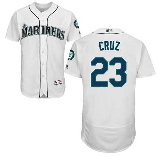 Seattle Mariners #23 Nelson Cruz White Flexbase Authentic Collection Stitched MLB Jersey