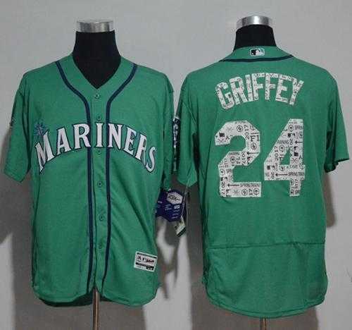 Seattle Mariners #24 Ken Griffey Green 2017 Spring Training Authentic Flex Base Stitched MLB Jersey
