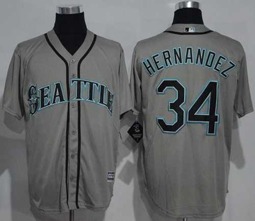 Seattle Mariners #34 Felix Hernandez Grey New Cool Base Stitched MLB Jersey