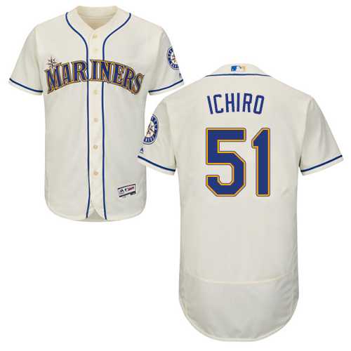 Seattle Mariners #51 Ichiro Suzuki Cream Flexbase Authentic Collection Stitched MLB Jersey