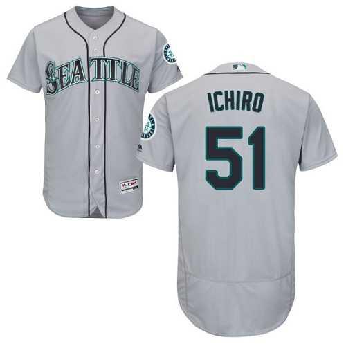 Seattle Mariners #51 Ichiro Suzuki Grey Flexbase Authentic Collection Stitched MLB Jersey