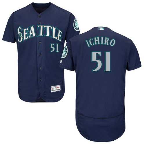 Seattle Mariners #51 Ichiro Suzuki Navy Blue Flexbase Authentic Collection Stitched MLB Jersey