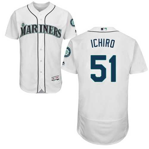Seattle Mariners #51 Ichiro Suzuki White Flexbase Authentic Collection Stitched MLB Jersey