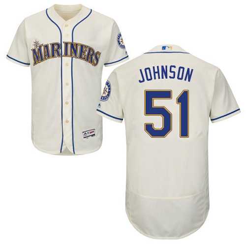 Seattle Mariners #51 Randy Johnson Cream Flexbase Authentic Collection Stitched MLB Jersey