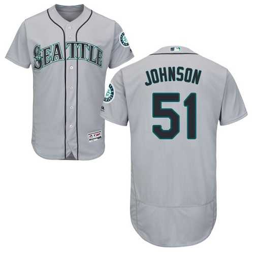 Seattle Mariners #51 Randy Johnson Grey Flexbase Authentic Collection Stitched MLB Jersey
