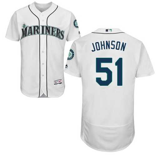 Seattle Mariners #51 Randy Johnson White Flexbase Authentic Collection Stitched MLB Jersey
