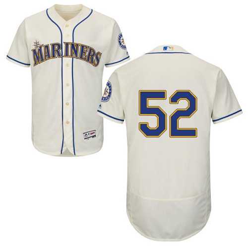 Seattle Mariners #52 Carlos Ruiz Cream Flexbase Authentic Collection Stitched MLB Jersey