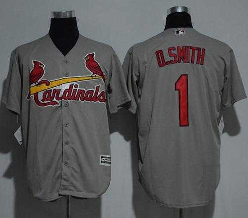 St. Louis Cardinals #1 Ozzie Smith Grey New Cool Base Stitched MLB Jersey