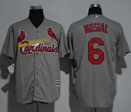 St. Louis Cardinals #6 Stan Musial Grey New Cool Base Stitched MLB Jersey