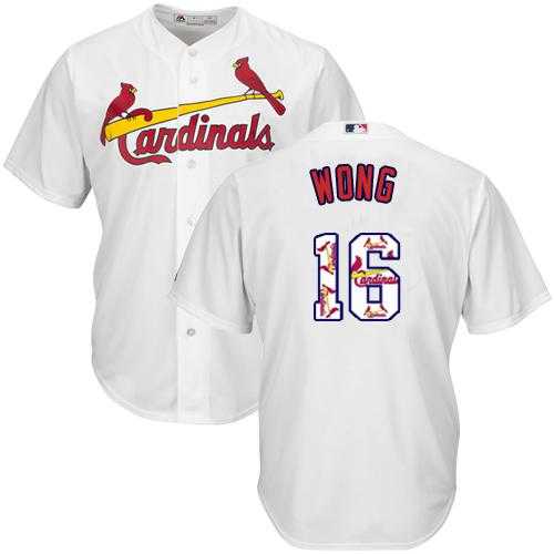 St.Louis Cardinals #16 Kolten Wong White Team Logo Fashion Stitched MLB Jersey
