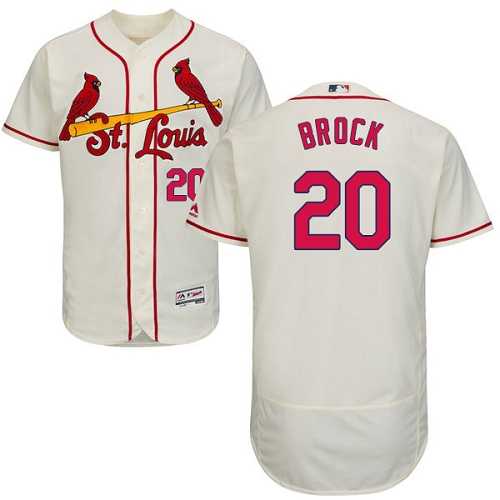 St.Louis Cardinals #20 Lou Brock Cream Flexbase Authentic Collection Stitched MLB Jersey