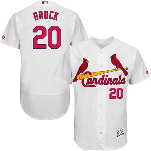 St.Louis Cardinals #20 Lou Brock White Flexbase Authentic Collection Stitched MLB Jersey