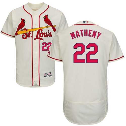 St.Louis Cardinals #22 Mike Matheny Cream Flexbase Authentic Collection Stitched MLB Jersey