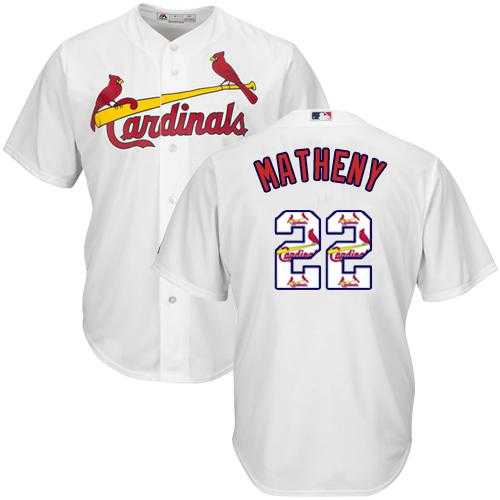 St.Louis Cardinals #22 Mike Matheny White Team Logo Fashion Stitched MLB Jersey