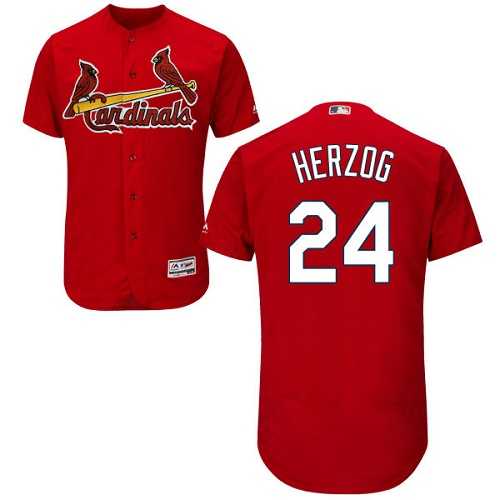 St.Louis Cardinals #24 Whitey Herzog Red Flexbase Authentic Collection Stitched MLB Jersey