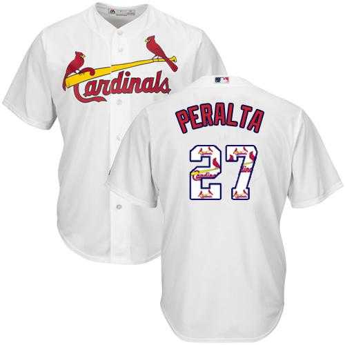 St.Louis Cardinals #27 Jhonny Peralta White Team Logo Fashion Stitched MLB Jersey