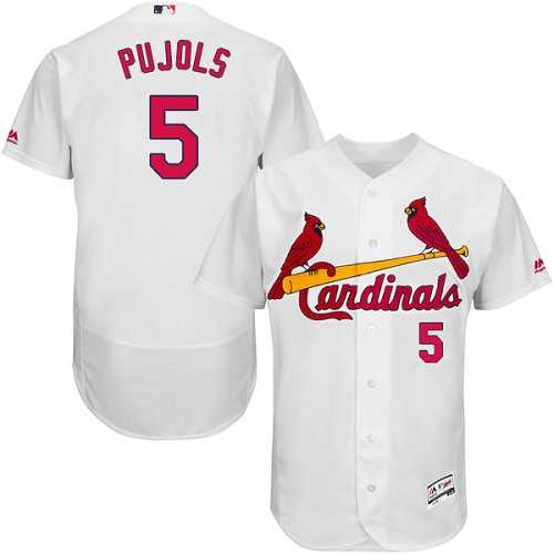 St.Louis Cardinals #5 Albert Pujols White Flexbase Authentic Collection Stitched MLB Jersey