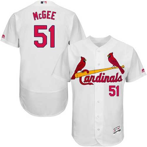 St.Louis Cardinals #51 Willie McGee White Flexbase Authentic Collection Stitched MLB Jersey