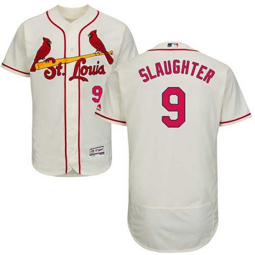 St.Louis Cardinals #9 Enos Slaughter Cream Flexbase Authentic Collection Stitched MLB Jersey