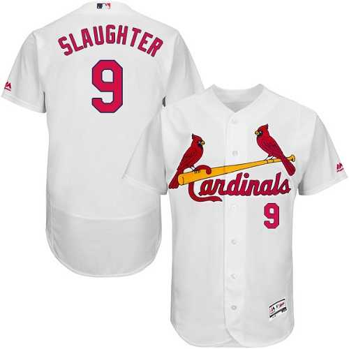 St.Louis Cardinals #9 Enos Slaughter White Flexbase Authentic Collection Stitched MLB Jersey