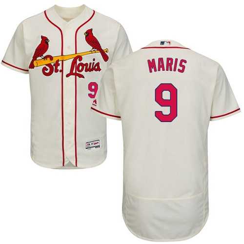 St.Louis Cardinals #9 Roger Maris Cream Flexbase Authentic Collection Stitched MLB Jersey