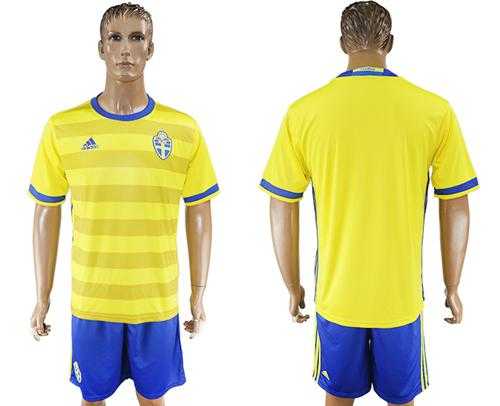 Sweden Blank Home Soccer Country Shorts