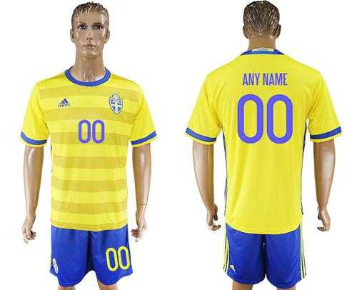 Sweden Personalized Home Soccer Country Jersey