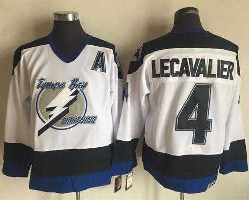 Tampa Bay Lightning #4 Vincent Lecavalier White CCM Throwback Stitched NHL Jersey
