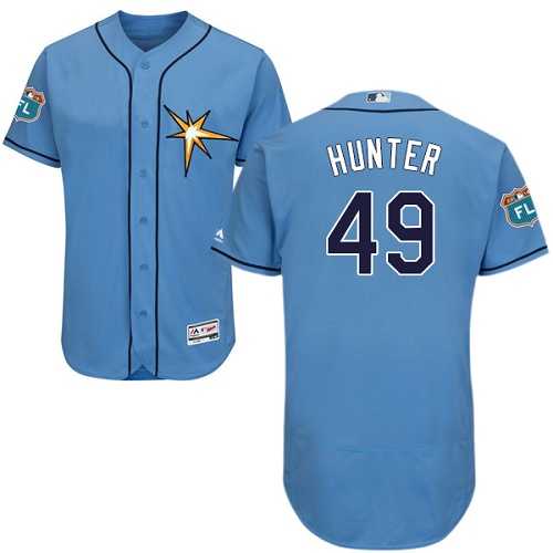 Tampa Bay Rays #49 Tommy Hunter Light Blue Flexbase Authentic Collection Stitched MLB Jersey Tampa Bay Rays #49 Tommy Hunter Light Blue Flexbase Authentic Collection Stitched MLB Jersey