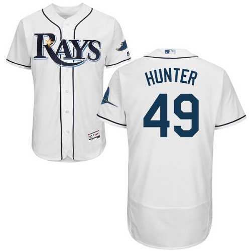 Tampa Bay Rays #49 Tommy Hunter White Flexbase Authentic Collection Stitched MLB Jersey